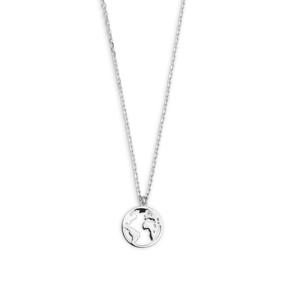 xenox-weltkugel-halskette-925-sterlingsilber-rhodiniert image 1