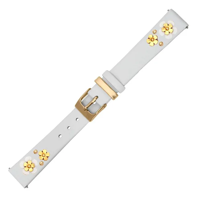 julie-julsen-uhrband-lederband-14-mm-wei-mit-blumen-v-gold-pin-system image 1