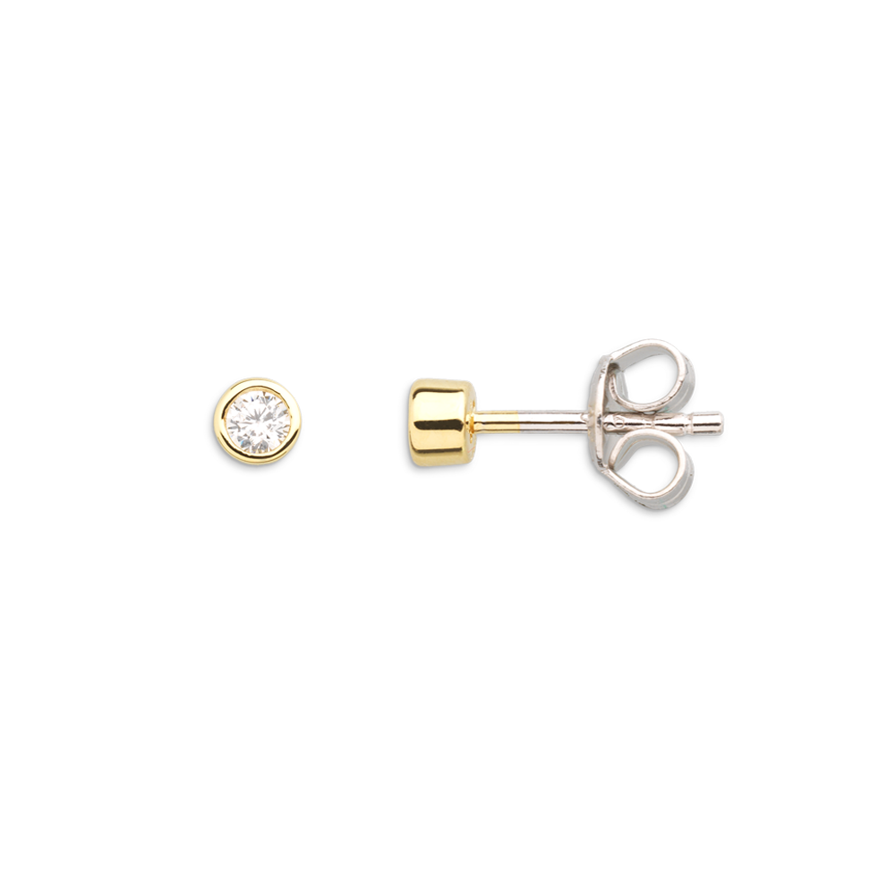 xenox-zarge-ohrstecker-925-sterlingsilber-18k-vergoldet-mit-zirkonia image 1