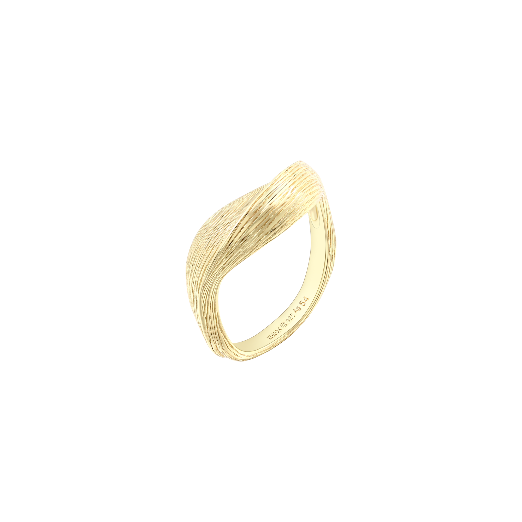 xenox-fiora-ring-925-sterlingsilber-rhodiniert-blattstruktur image 2