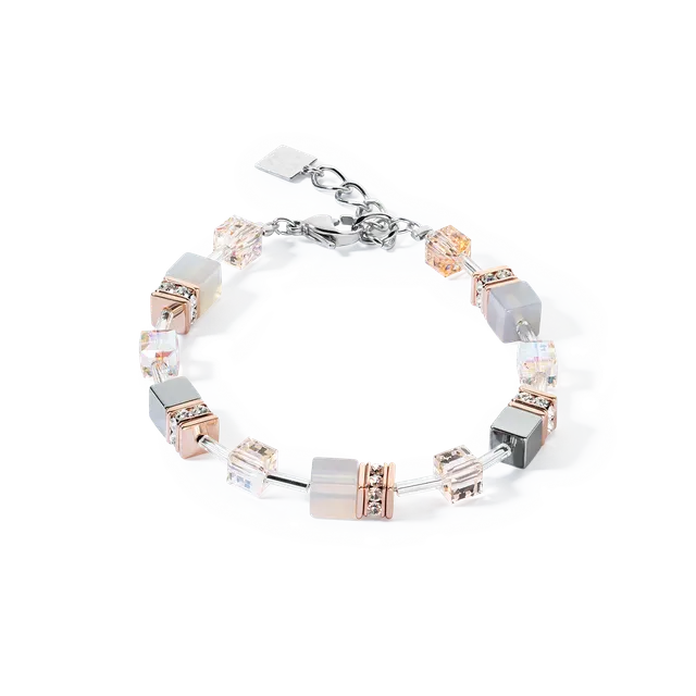 coeur-de-lion-geocube-iconic-precious-armband-ros-gold-peach image 1