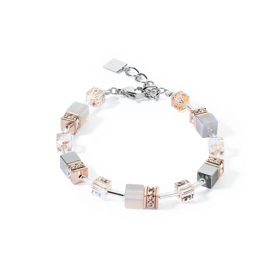 coeur-de-lion-geocube-iconic-precious-armband-ros-gold-peach image 1