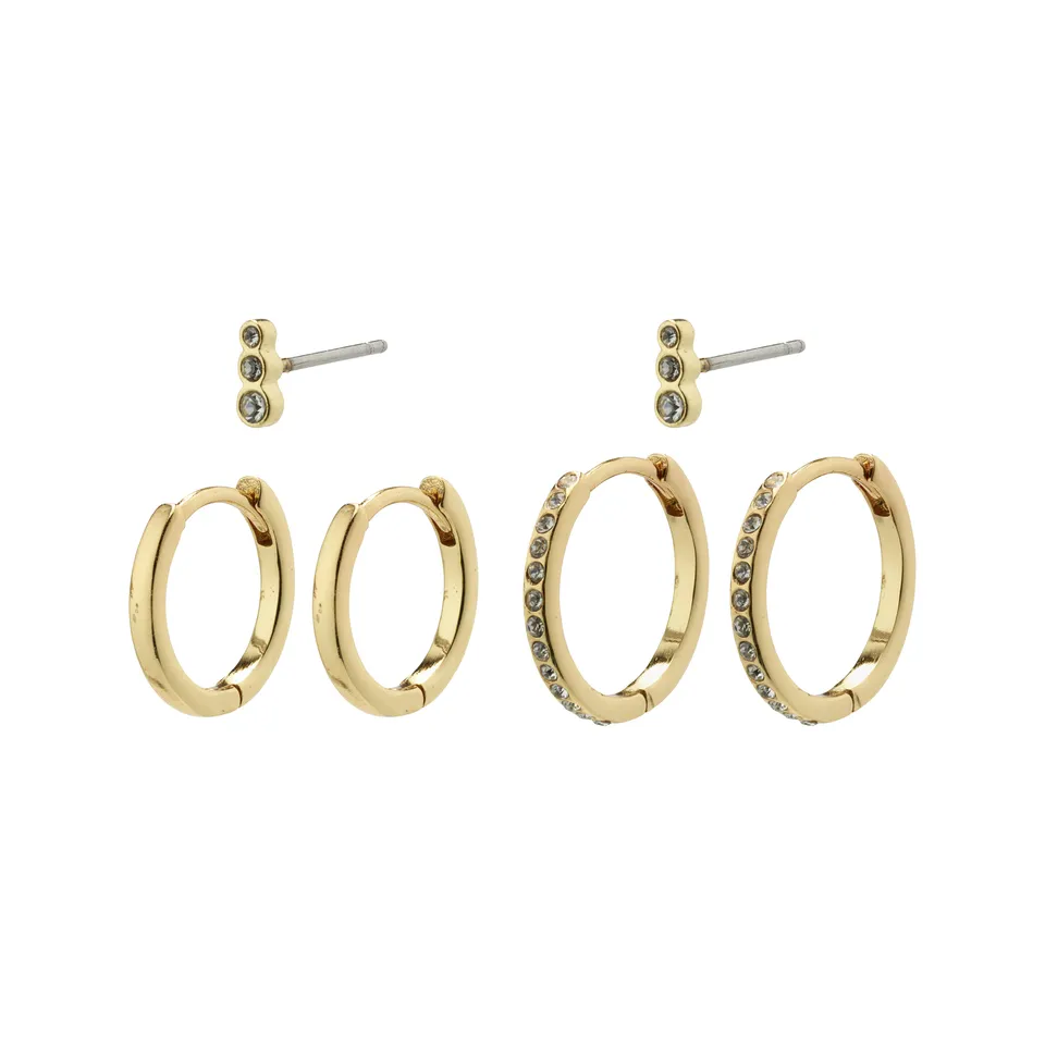 pilgrim-marine-ohrring-set-3-in-1-hoops-kristall-vergoldet image 1