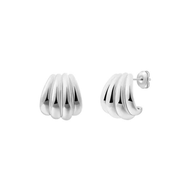 xenox-nautic-ohrringe-925-sterlingsilber-rhodiniert-creolen-mehrschichtig image 1
