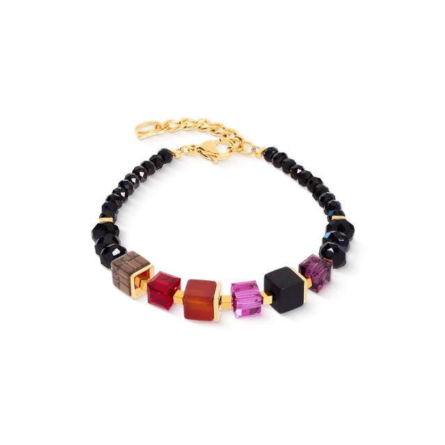 coeur-de-lion-armband-cube-mix-precious-berry-gold-18-5-cm image 1