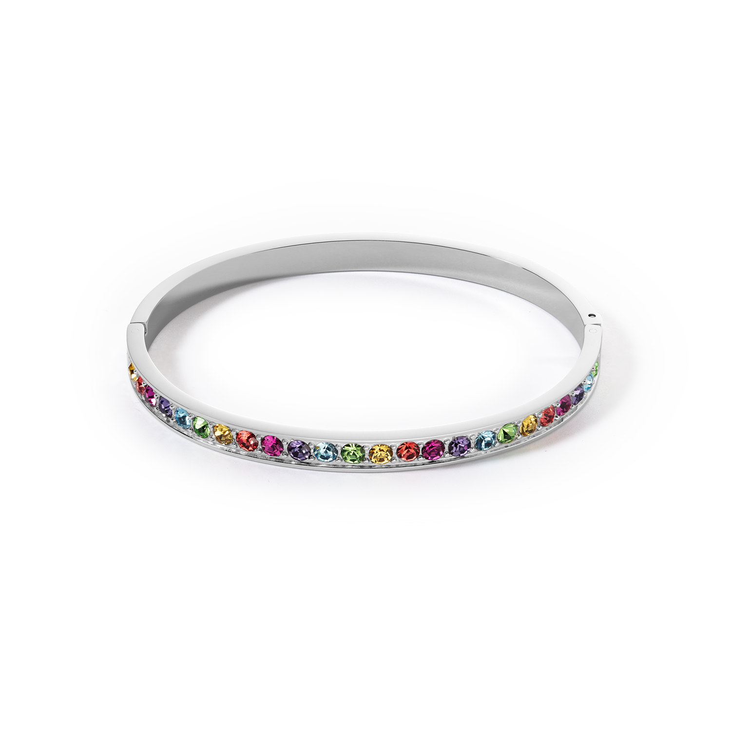 coeur-de-lion-armreif-edelstahl-und-kristalle-silber-multicolor-19-cm image 1