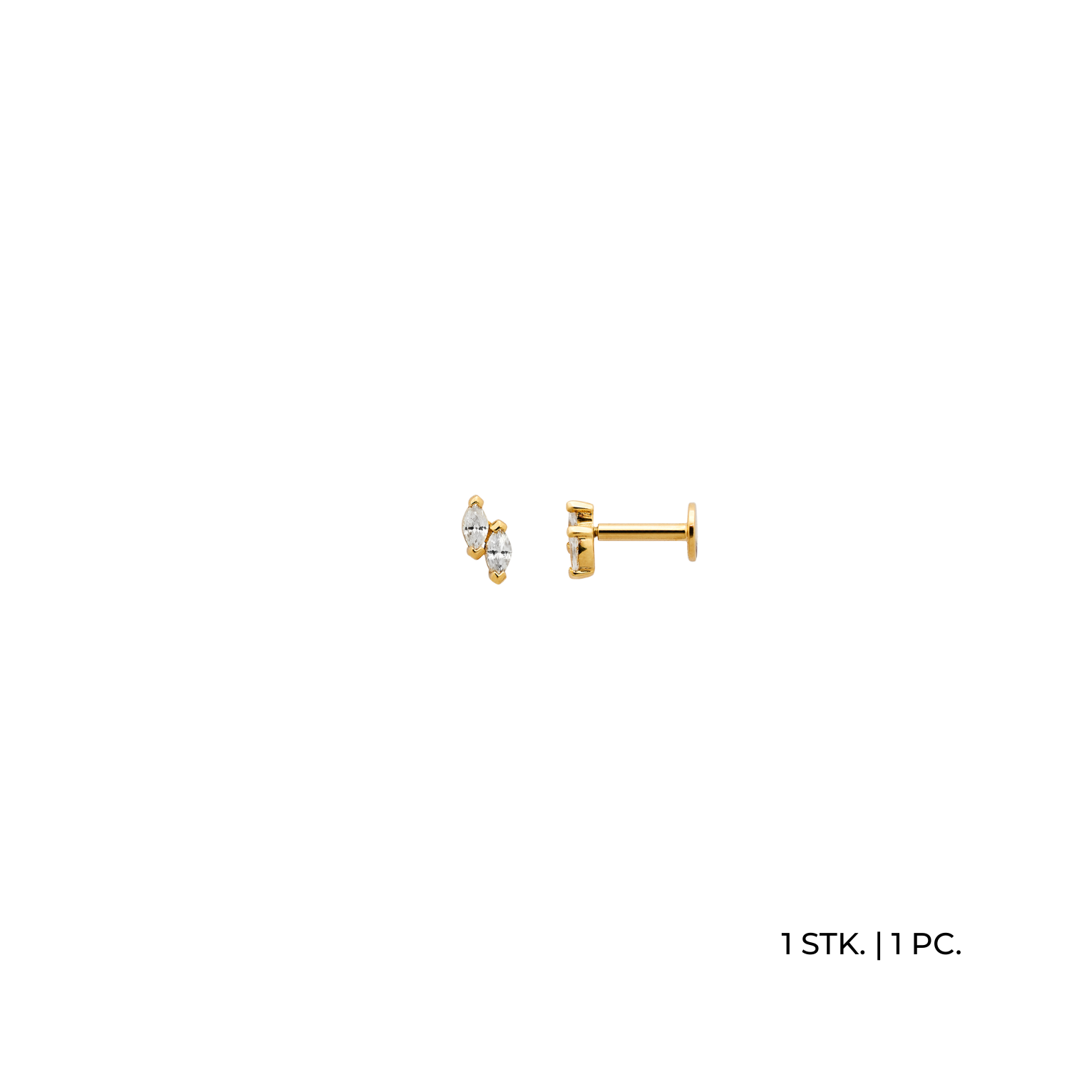 xenox-xg14k8007g-fine-spark-duo-piercing-585-gelbgold-mit-zirkonia image 1
