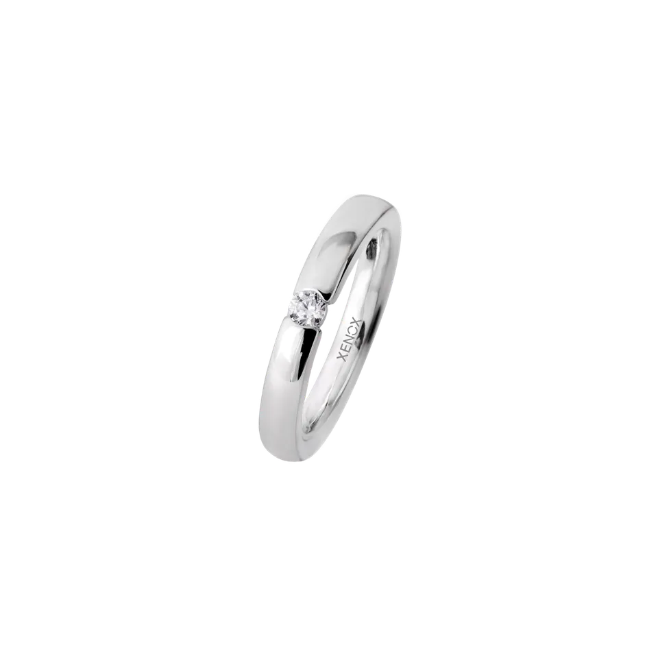 xenox-partnerring-925-sterlingsilber-mit-zirkonia-rhodiniert image 1
