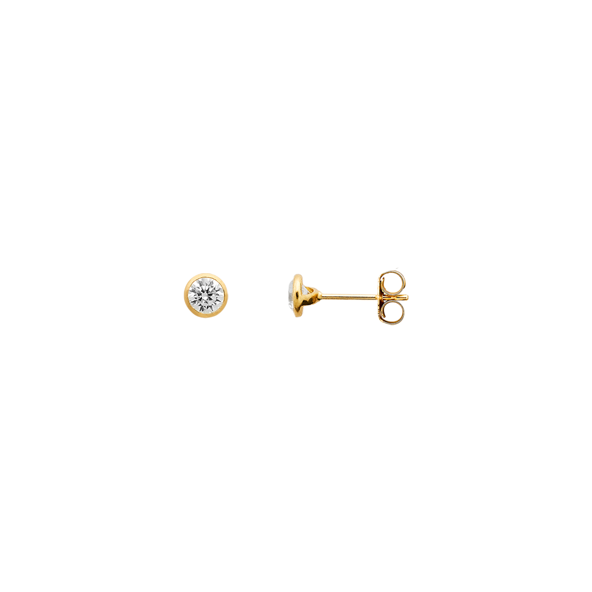 xenox-fine-zarge-mini-ohrringe-585-gelbgold-mit-zirkonia-3-mm image 1