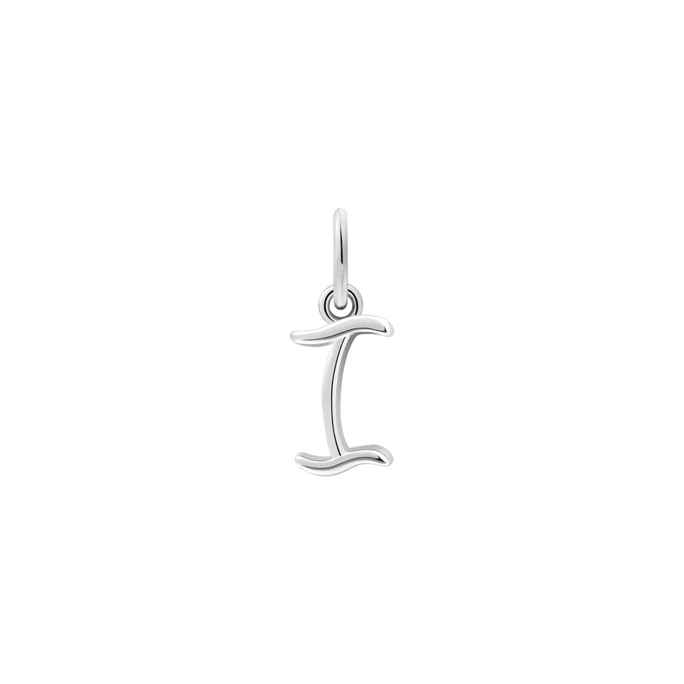 xenox-i-letter-italic-charm-buchstabe-925-sterlingsilber-rhodiniert image 1