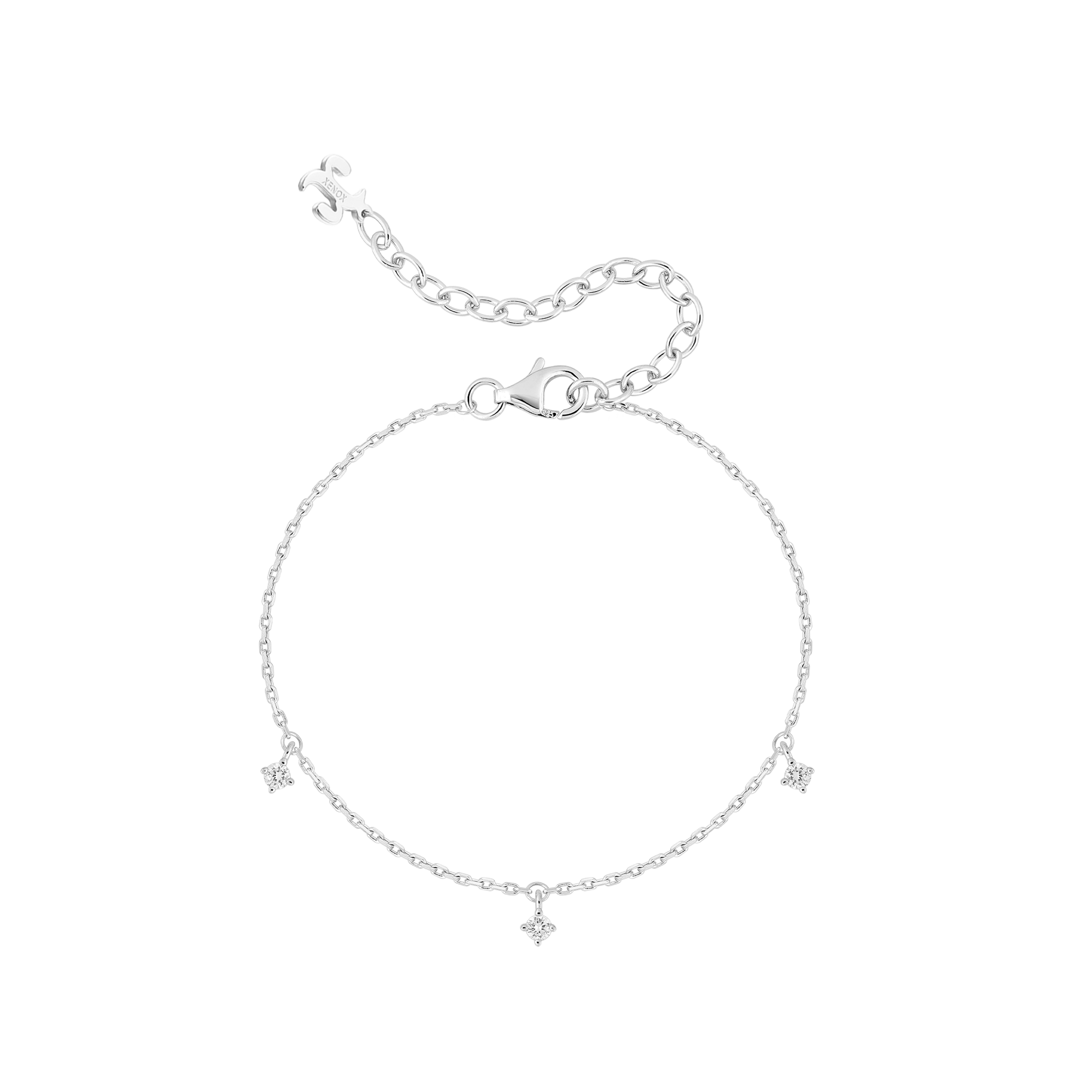 xenox-krappe-trio-armband-925-sterlingsilber-mit-lab-grown-diamonds image 2