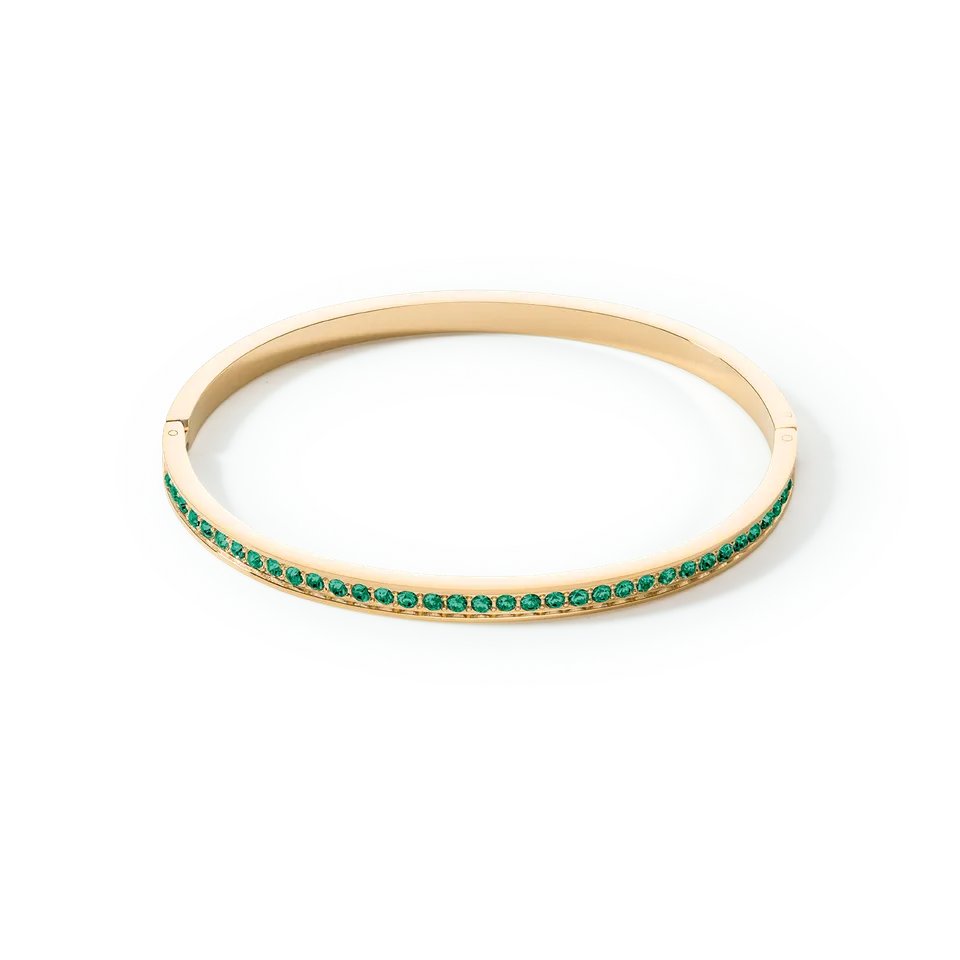 coeur-de-lion-armreif-edelstahl-kristalle-gold-dunkelgr-n-17-cm image 1
