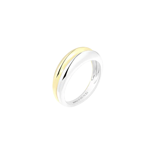 xenox-double-twist-ring-925-sterlingsilber-18k-vergoldung-bicolor image 1
