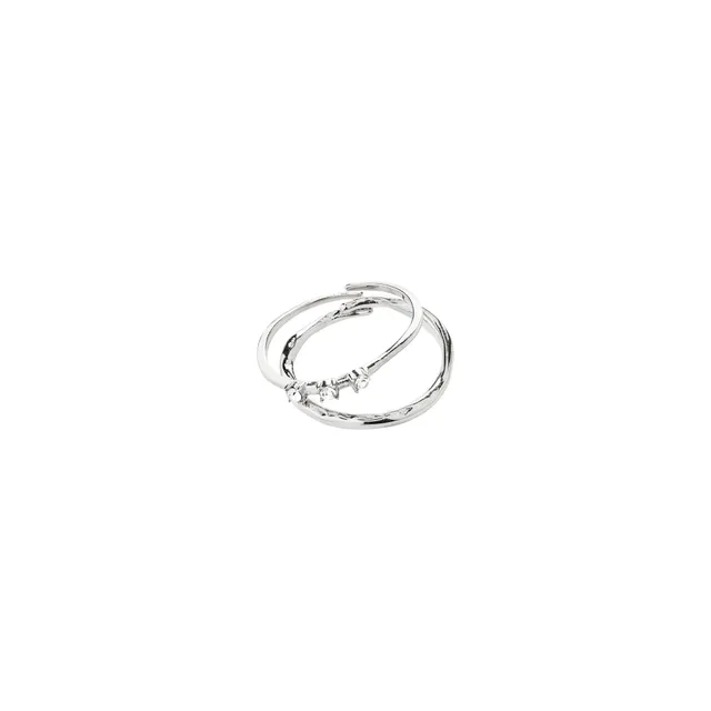 pilgrim-ivarin-ring-set-2-in-1-versilbert-mit-kristallen image 1