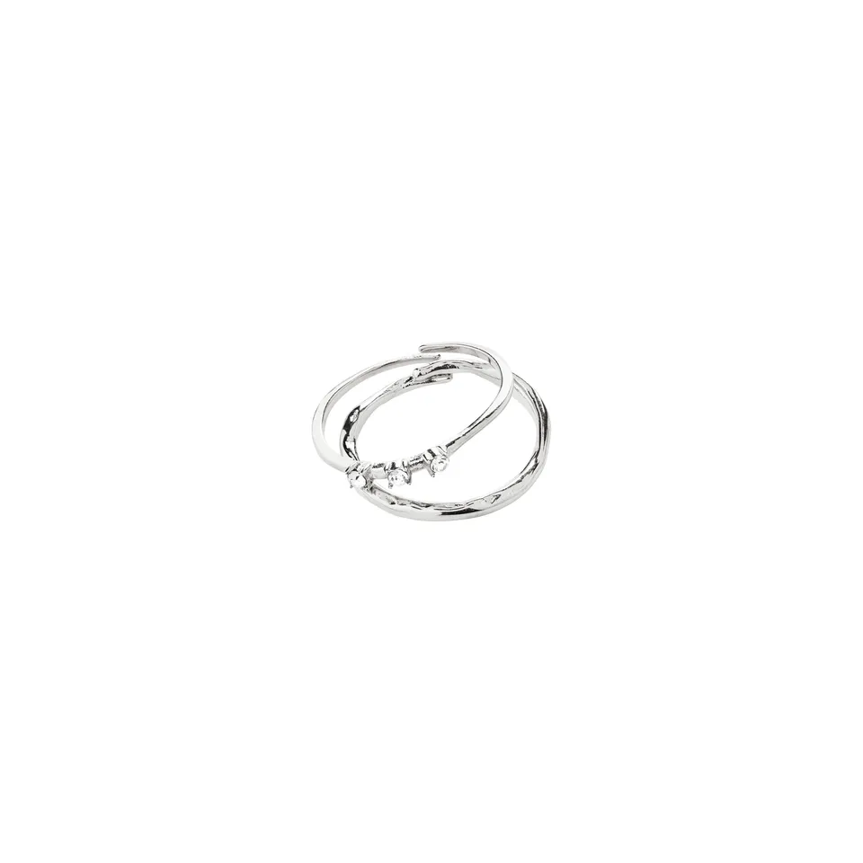 pilgrim-ivarin-ring-set-2-in-1-versilbert-mit-kristallen image 1
