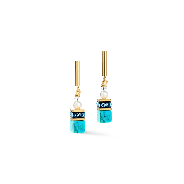 coeur-de-lion-geocube-precious-fusion-pearls-ohrringe-t-rkis-gold image 1
