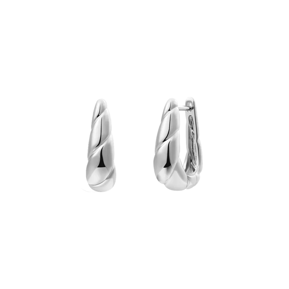 xenox-sculpted-ohrringe-creolen-925-sterlingsilber-rhodiniert-gedreht image 1