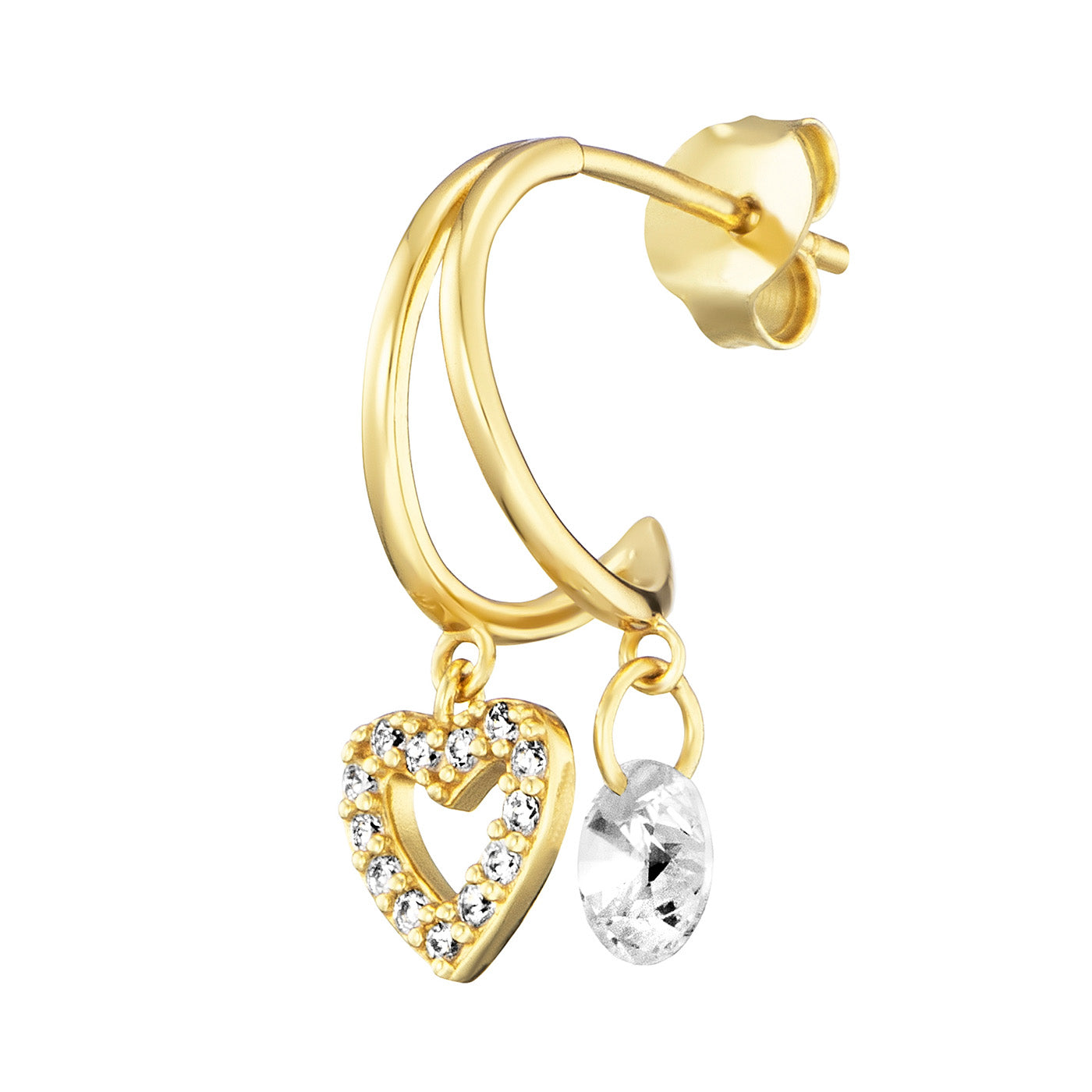 julie-julsen-heart-ohrstecker-silber-925-vergoldet-28-wei-e-zirkonia image 3