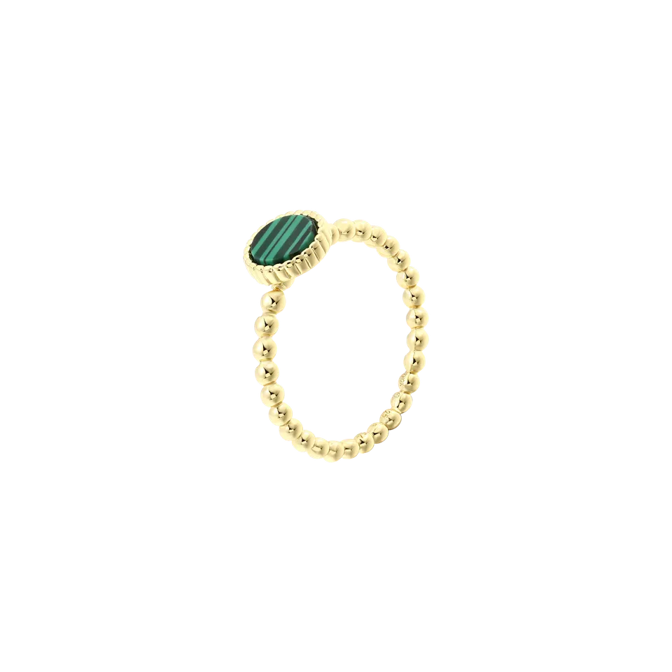 xenox-orbit-ring-925-sterlingsilber-18k-vergoldet-mit-malachit image 1