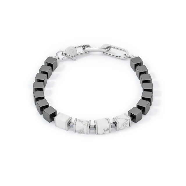 coeur-de-lion-unisex-armband-precious-cubes-wei-19-22-cm-h-matit-howlith image 1