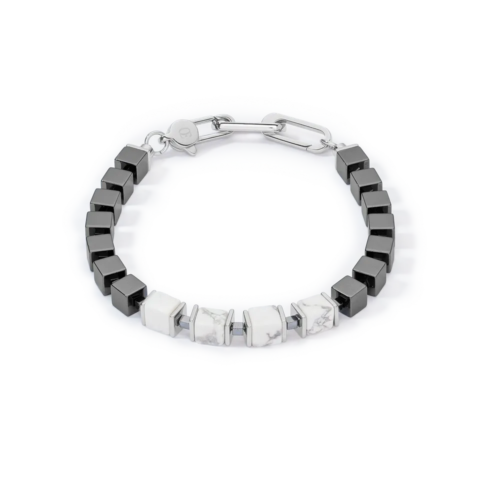coeur-de-lion-unisex-armband-precious-cubes-wei-19-22-cm-h-matit-howlith image 1