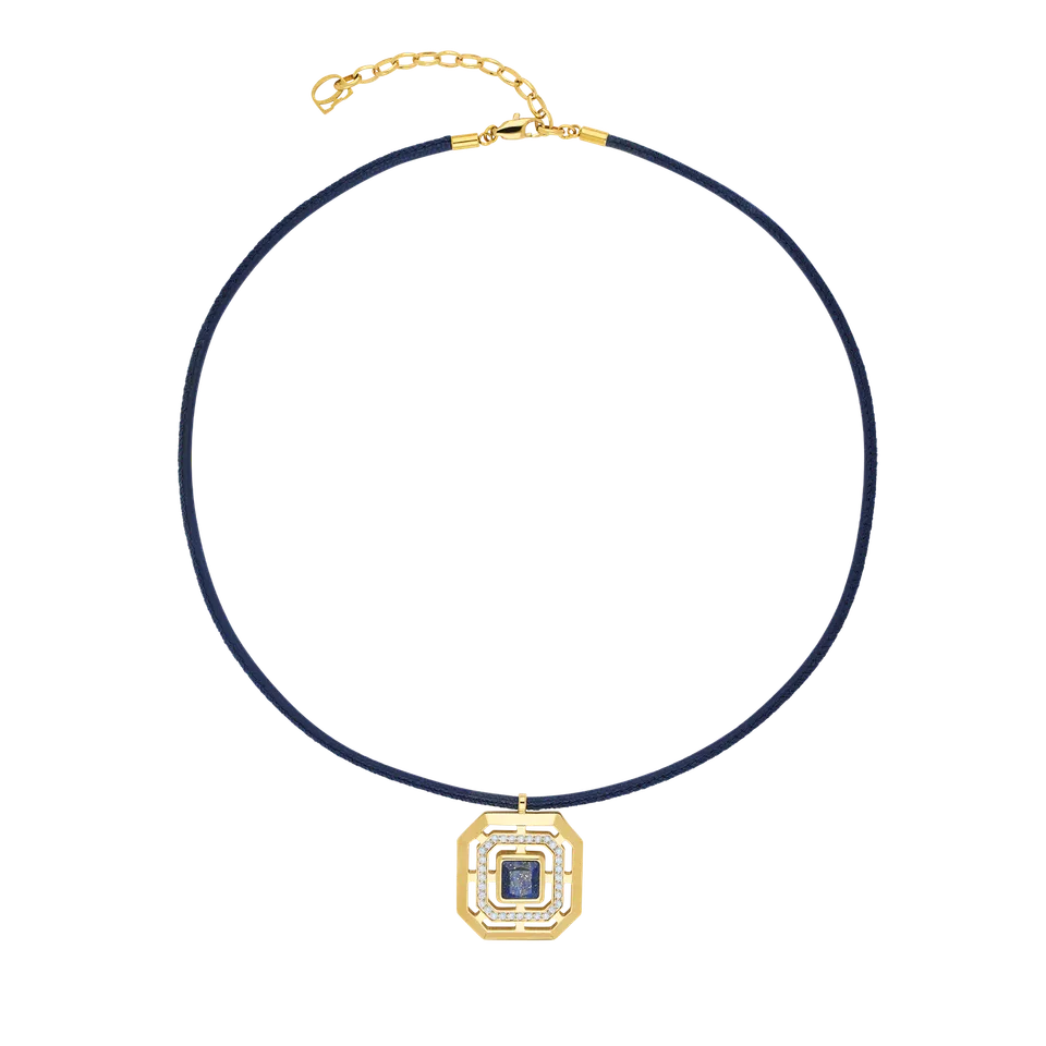 coeur-de-lion-halskette-amulett-icon-frame-soft-lapis-gold image 1
