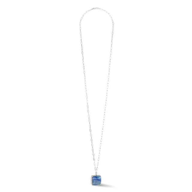 coeur-de-lion-halskette-oe-amulett-square-aventurin-silber-blau-edelstahl image 1
