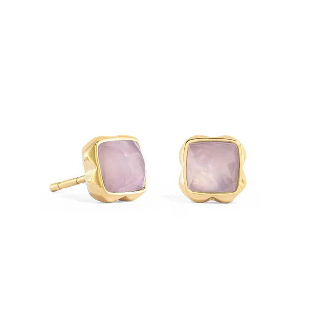 coeur-de-lion-birthstone-oktober-ohrstecker-rosenquarz-gold-0-8-cm image 1