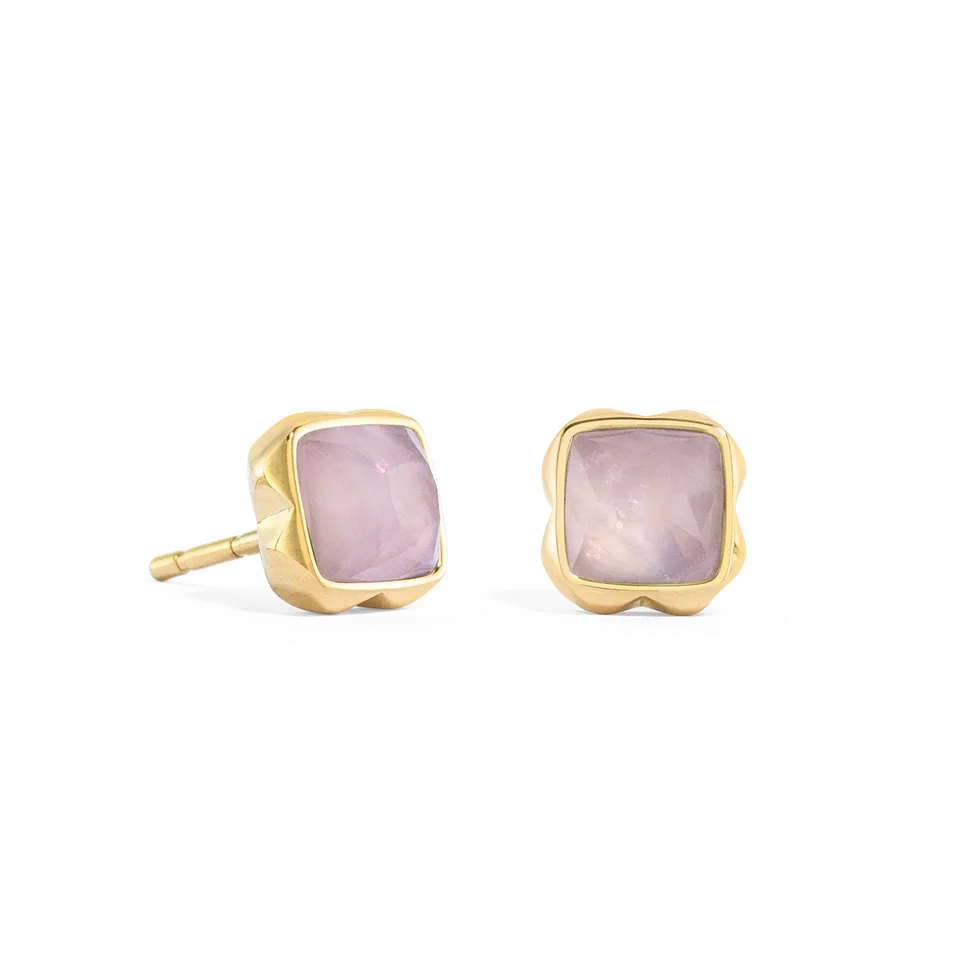 coeur-de-lion-birthstone-oktober-ohrstecker-rosenquarz-gold-0-8-cm image 1