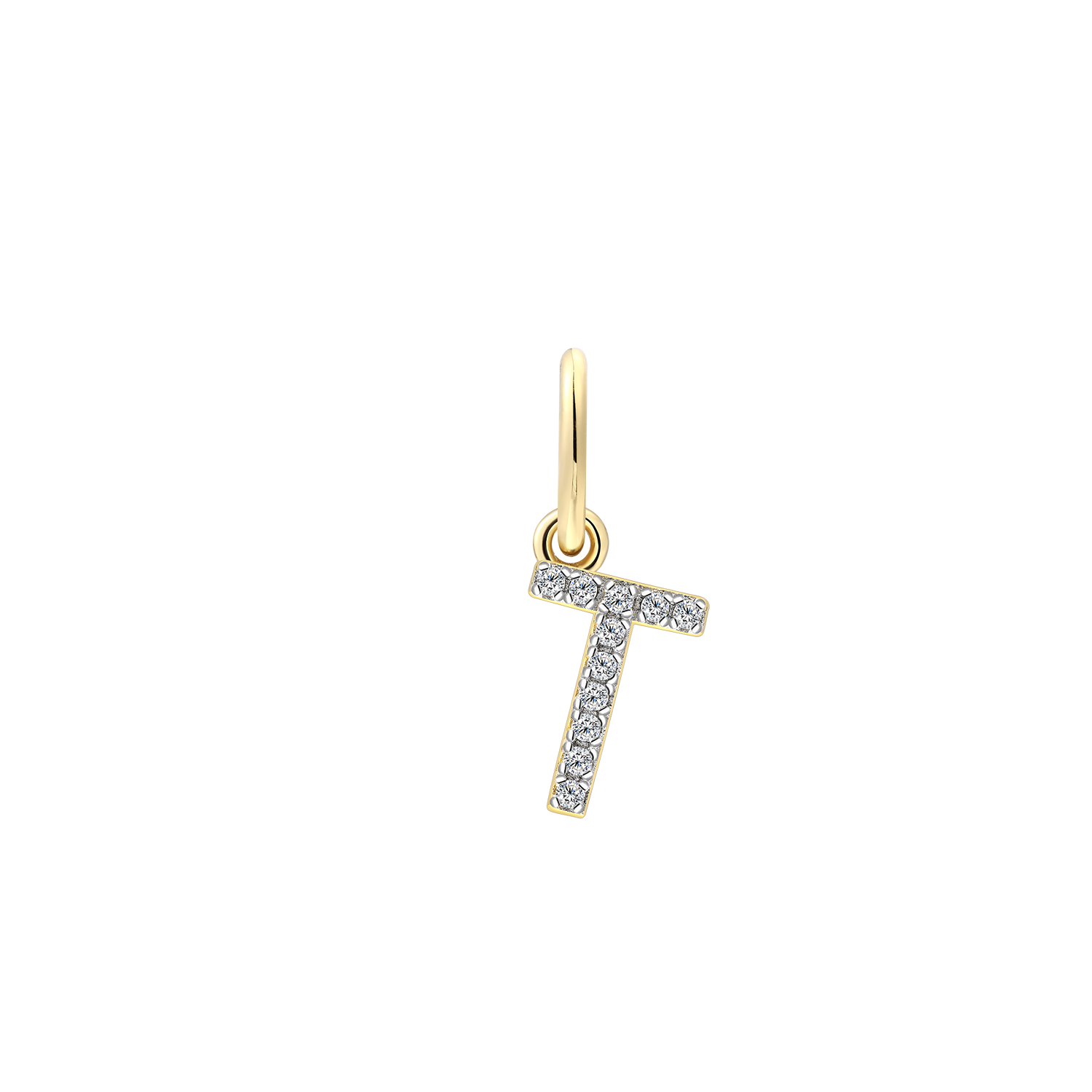 xenox-t-letter-charm-925-sterlingsilber-18k-vergoldet-mit-zirkonia image 1