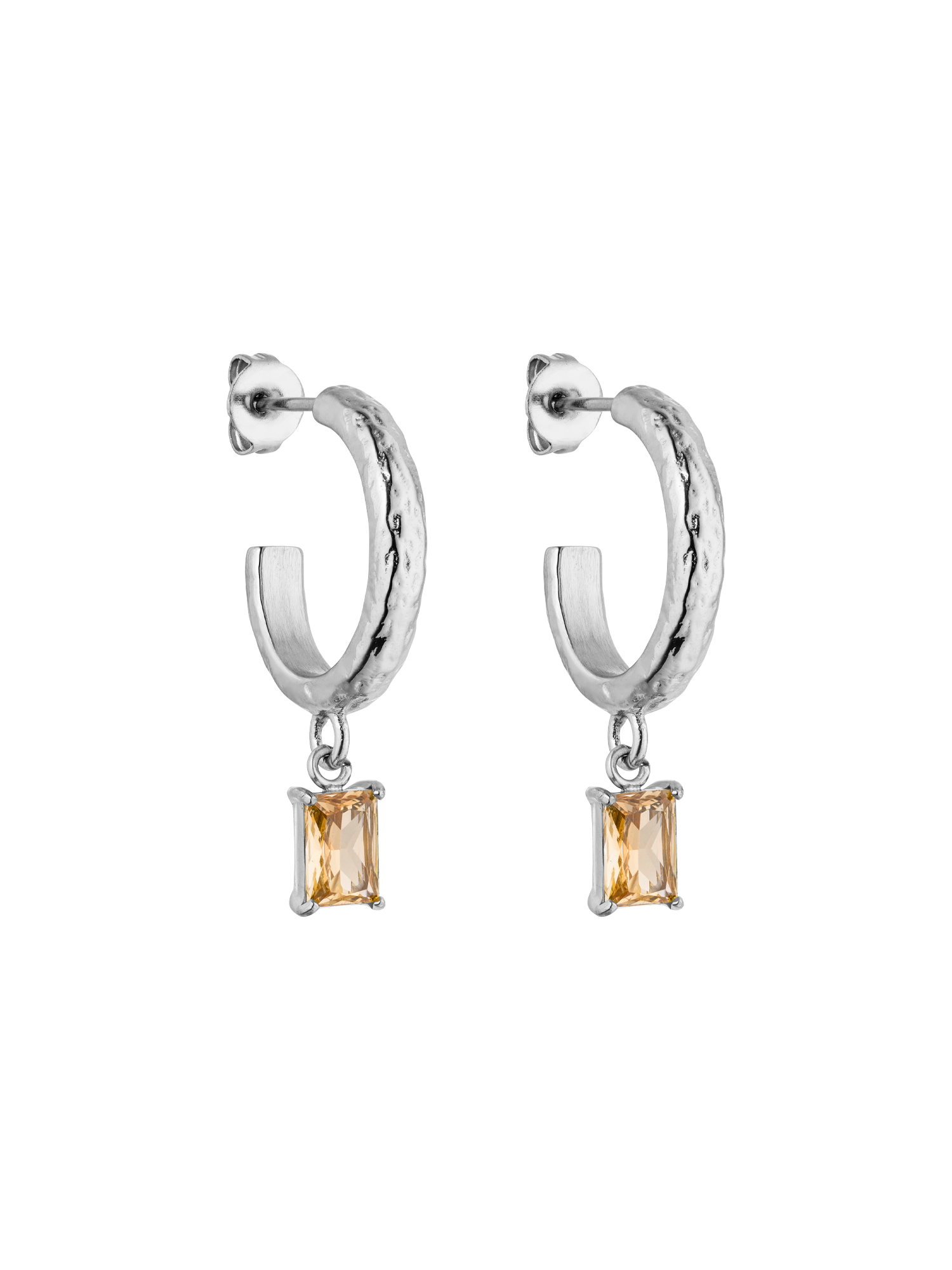 purelei-canyon-ohrringe-creolen-14-5-mm-mit-champagner-zirkonia image 2