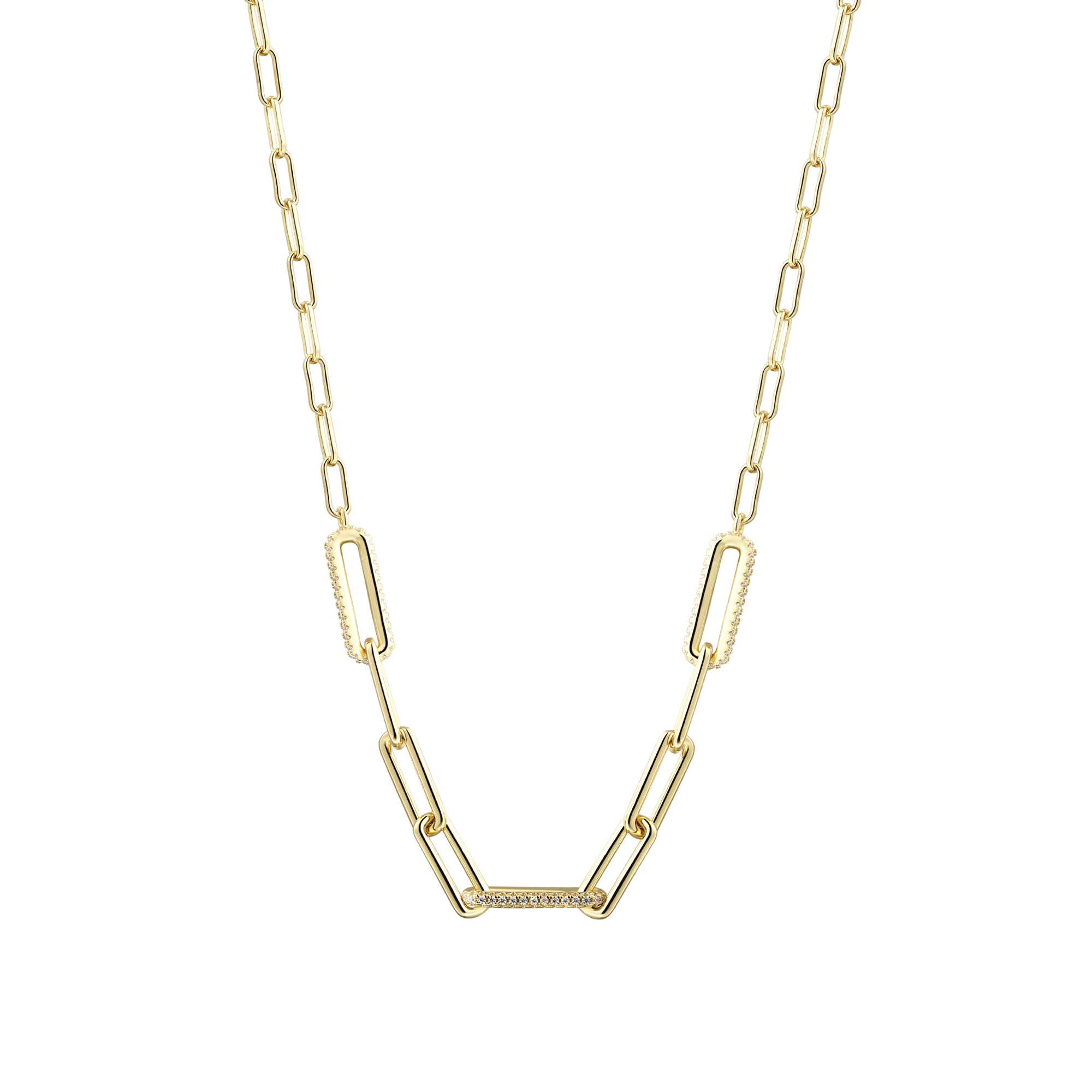 xenox-curve-halskette-xs91936-925-sterlingsilber-rhodiniert-mit-zirkonia-glieder image 2