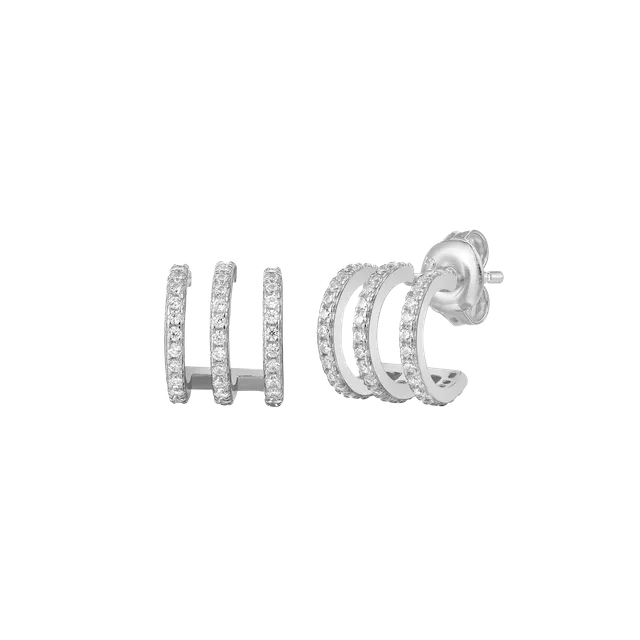 xenox-trio-creolen-925-sterlingsilber-rhodiniert-mit-zirkonia image 1