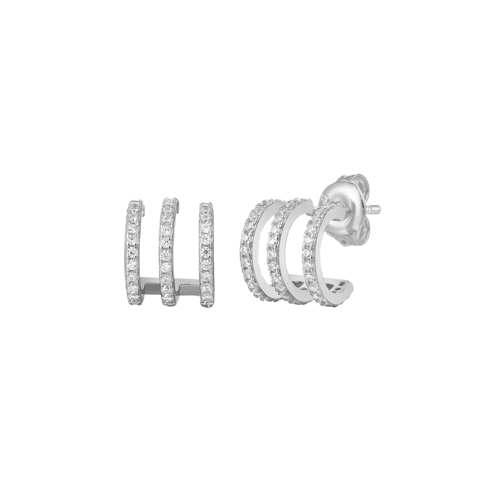 xenox-trio-creolen-925-sterlingsilber-rhodiniert-mit-zirkonia image 1