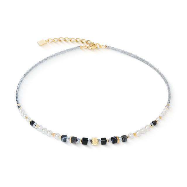 coeur-de-lion-modern-elegance-spikes-halskette-gold-mit-onyx image 1