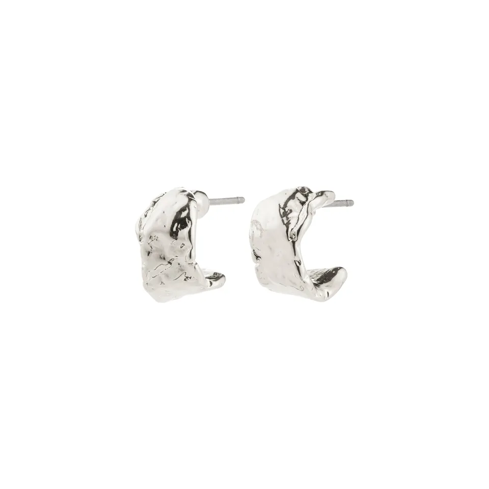 pilgrim-instant-ohrringe-versilbert-huggie-semi-hoops image 1