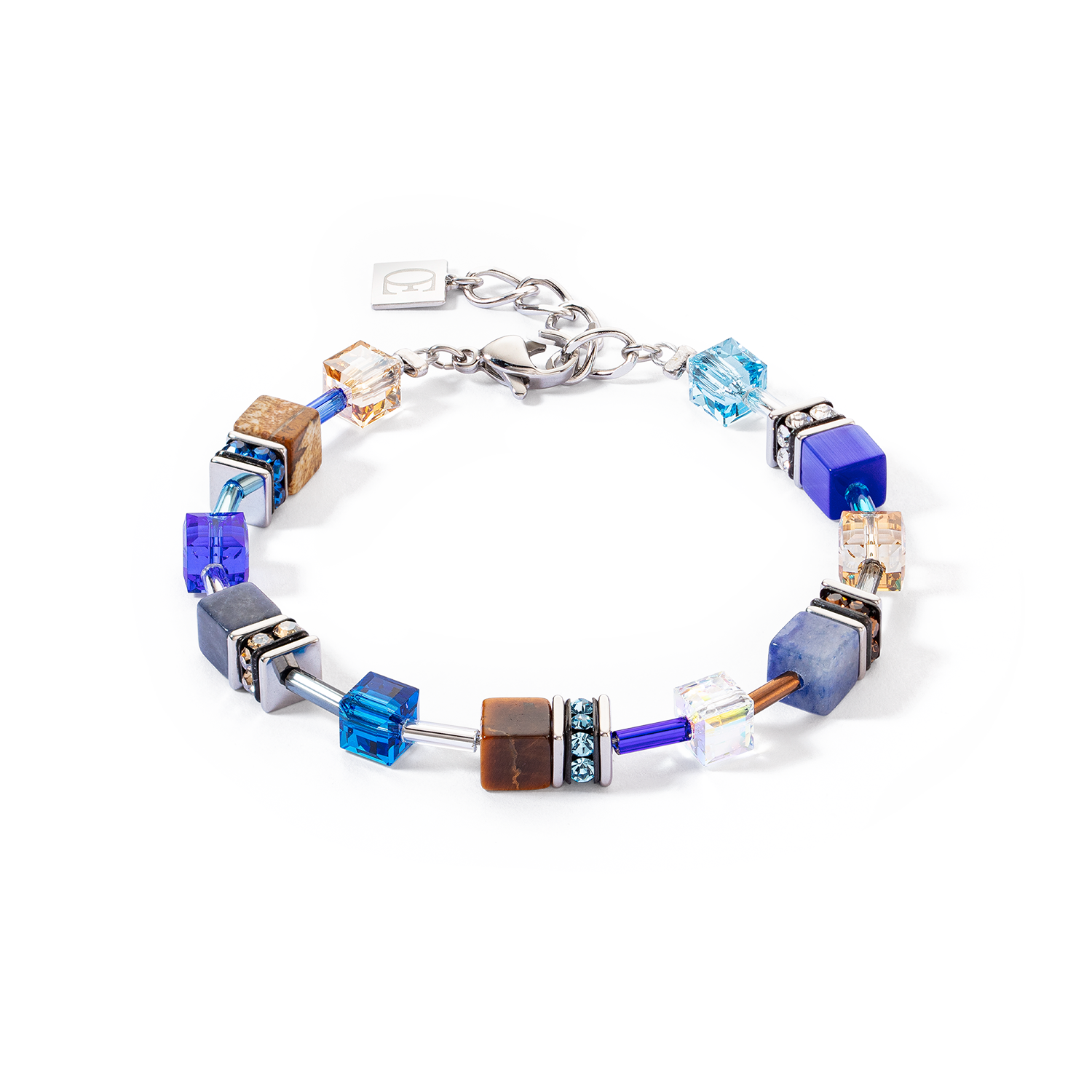 coeur-de-lion-geocube-iconic-precious-armband-blau-braun image 1