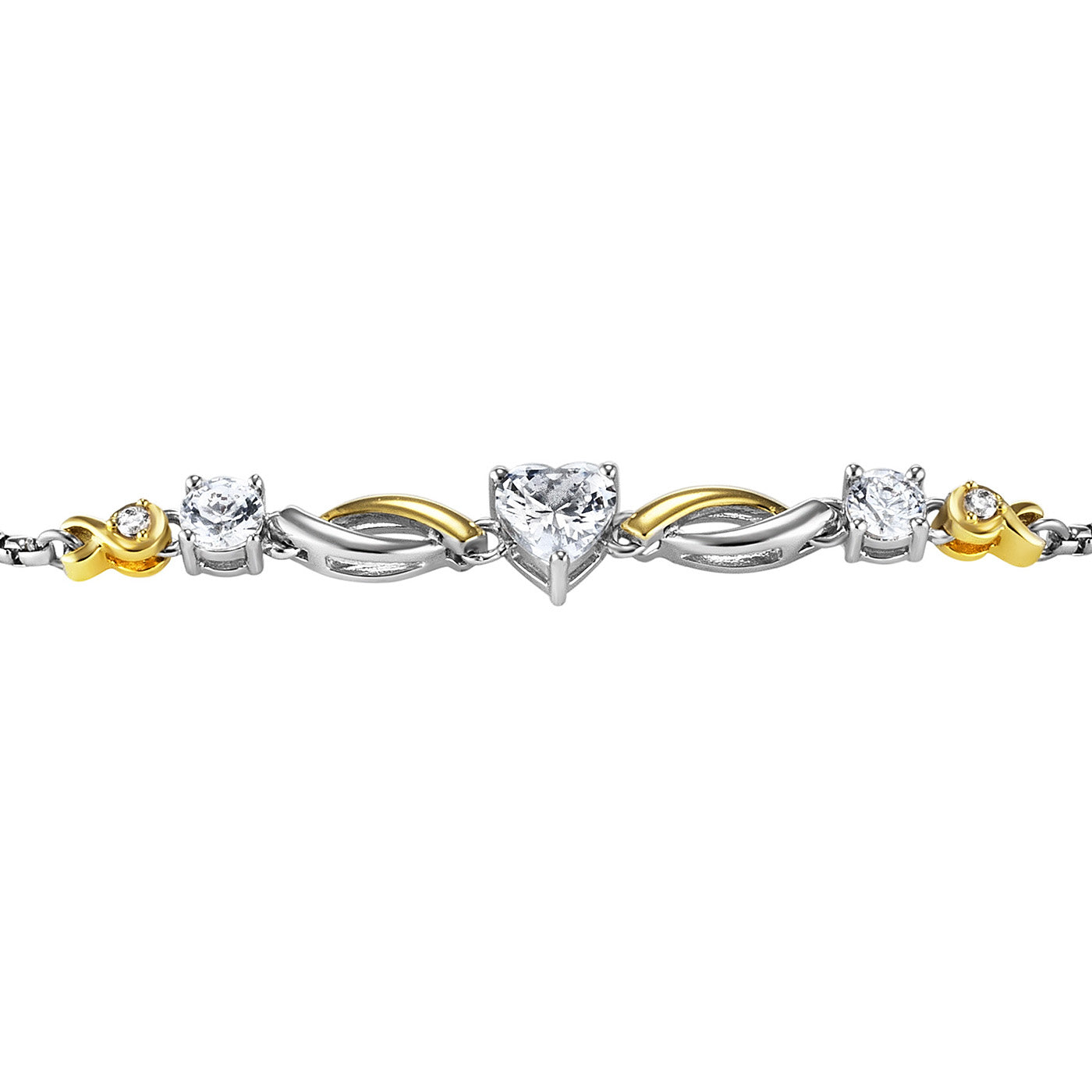 julie-julsen-armband-silber-mit-3-wei-en-zirkonia-herz image 3
