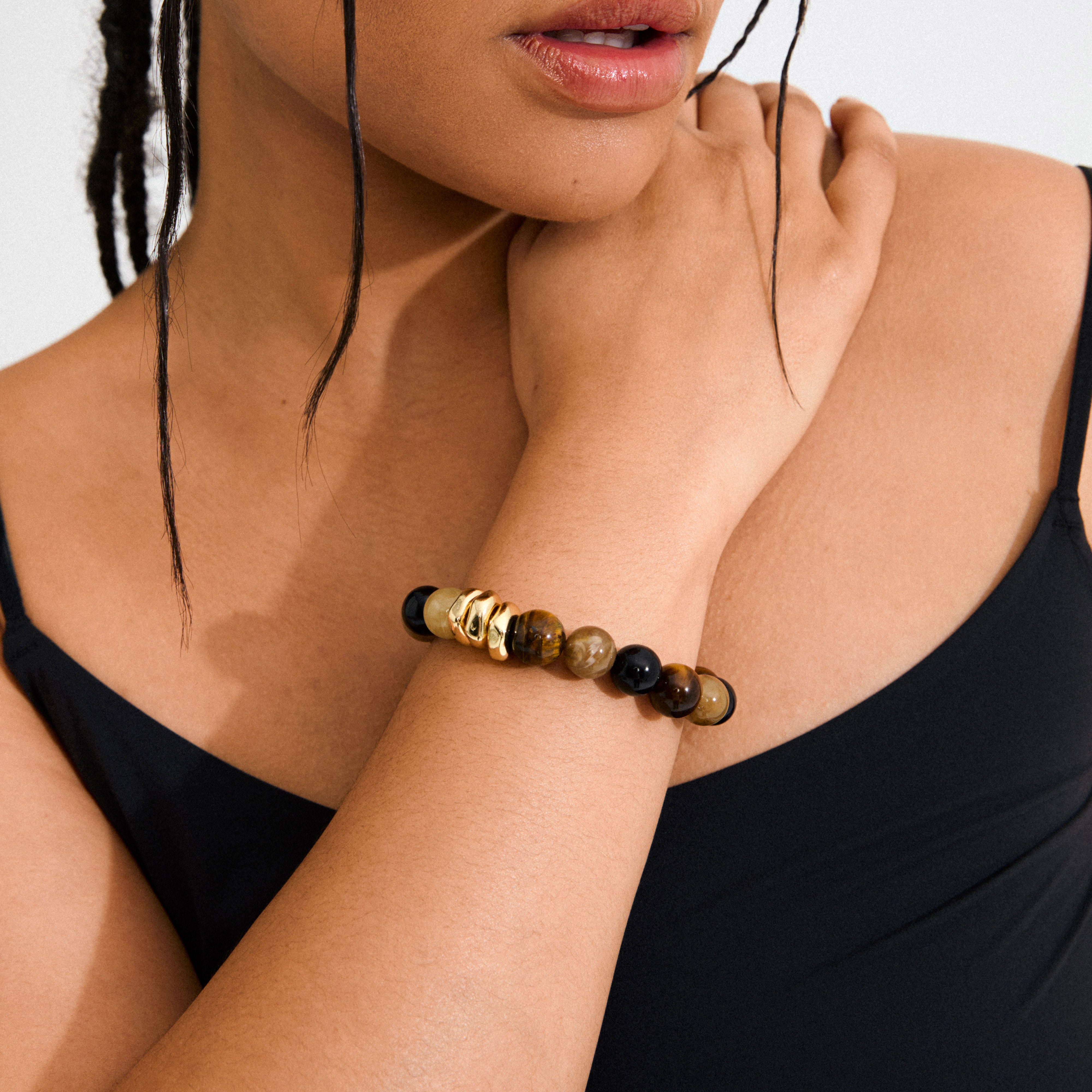 pilgrim-unfold-armband-tigerauge-braun-goldplattiert image 5