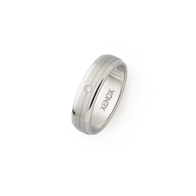 xenox-partnerring-edelstahl-mit-zirkonia-stein-x2547-48 image 1