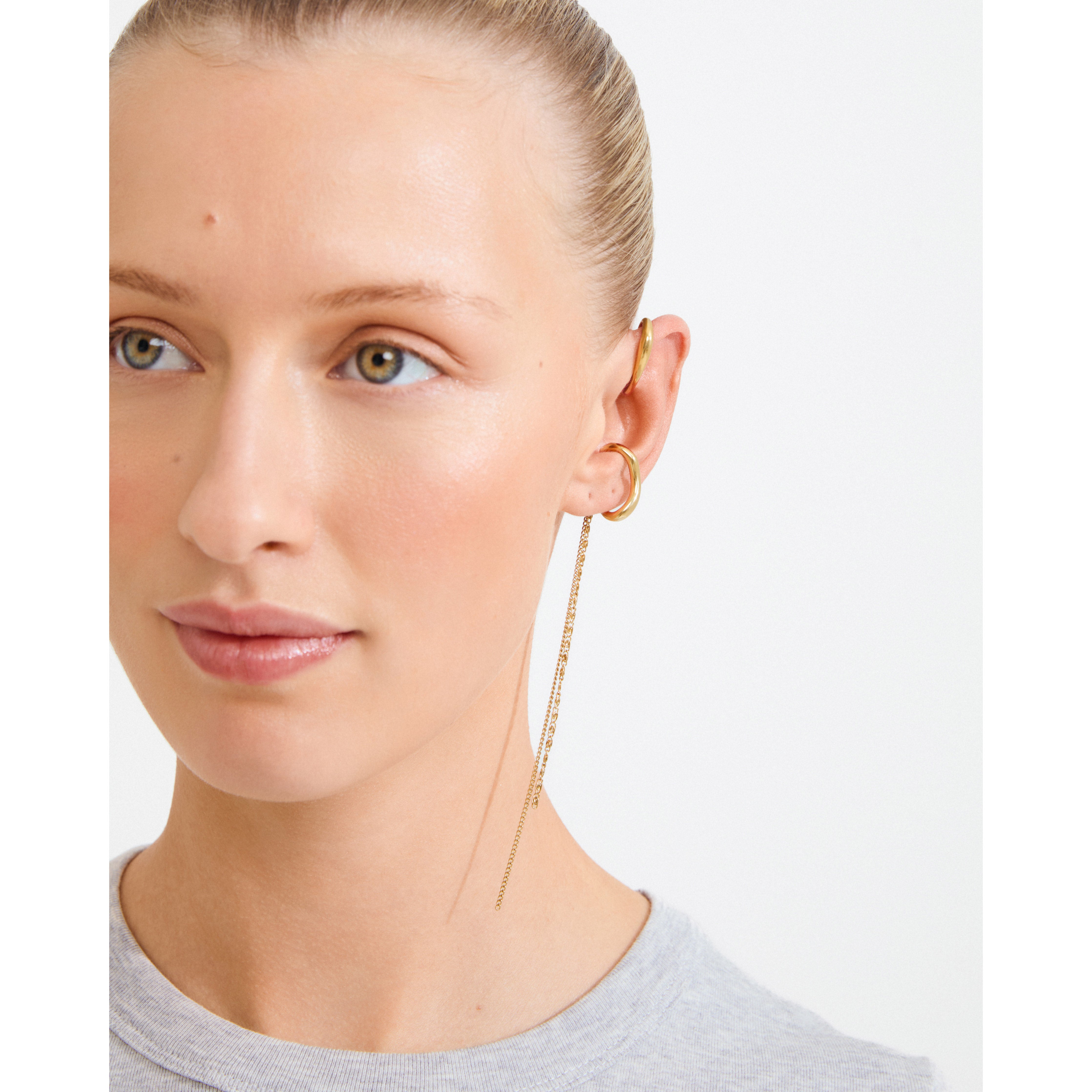pilgrim-evon-ear-cuff-set-2-in-1-vergoldet-mit-kette image 2
