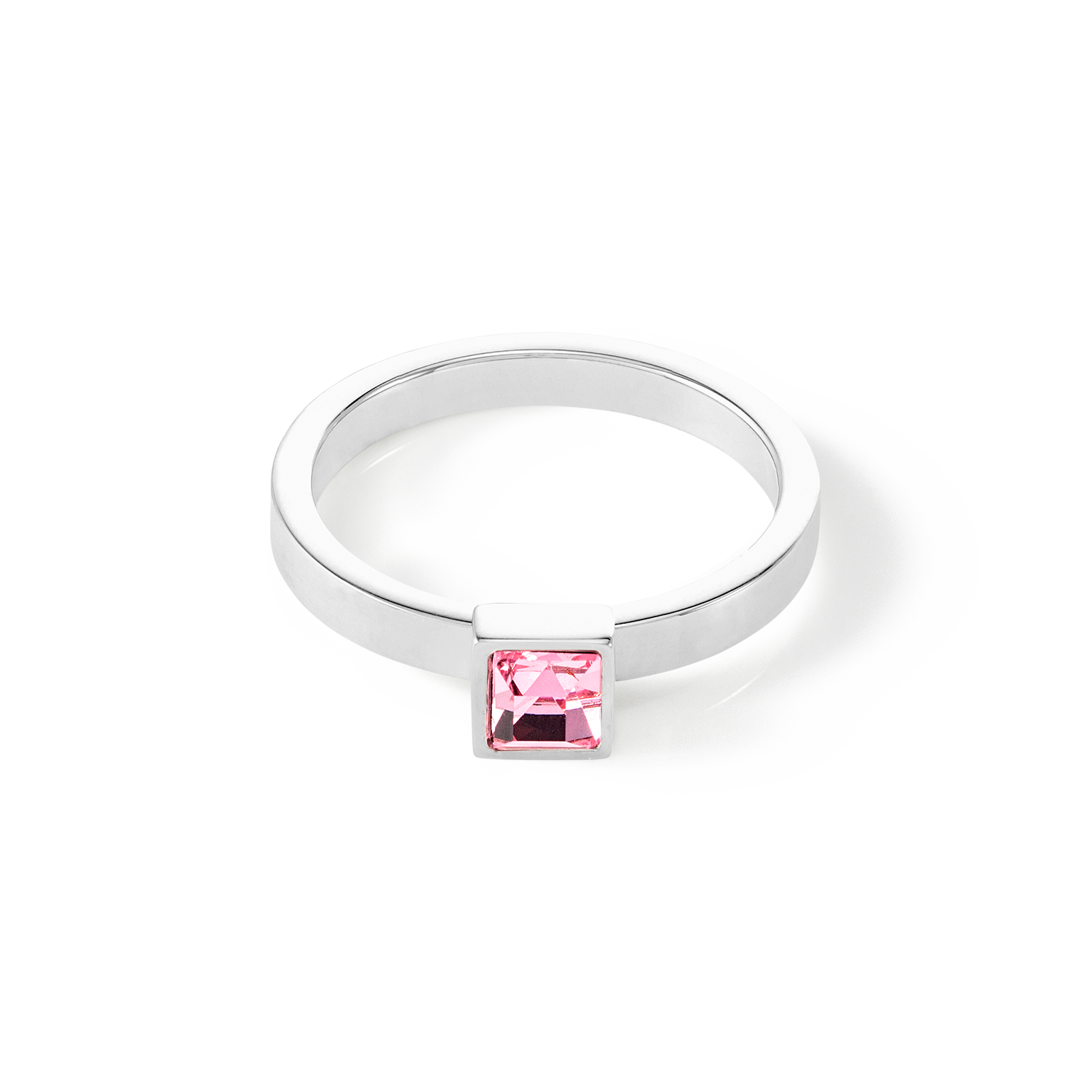 coeur-de-lion-brilliant-square-small-ring-silber-rosa-kristall image 1