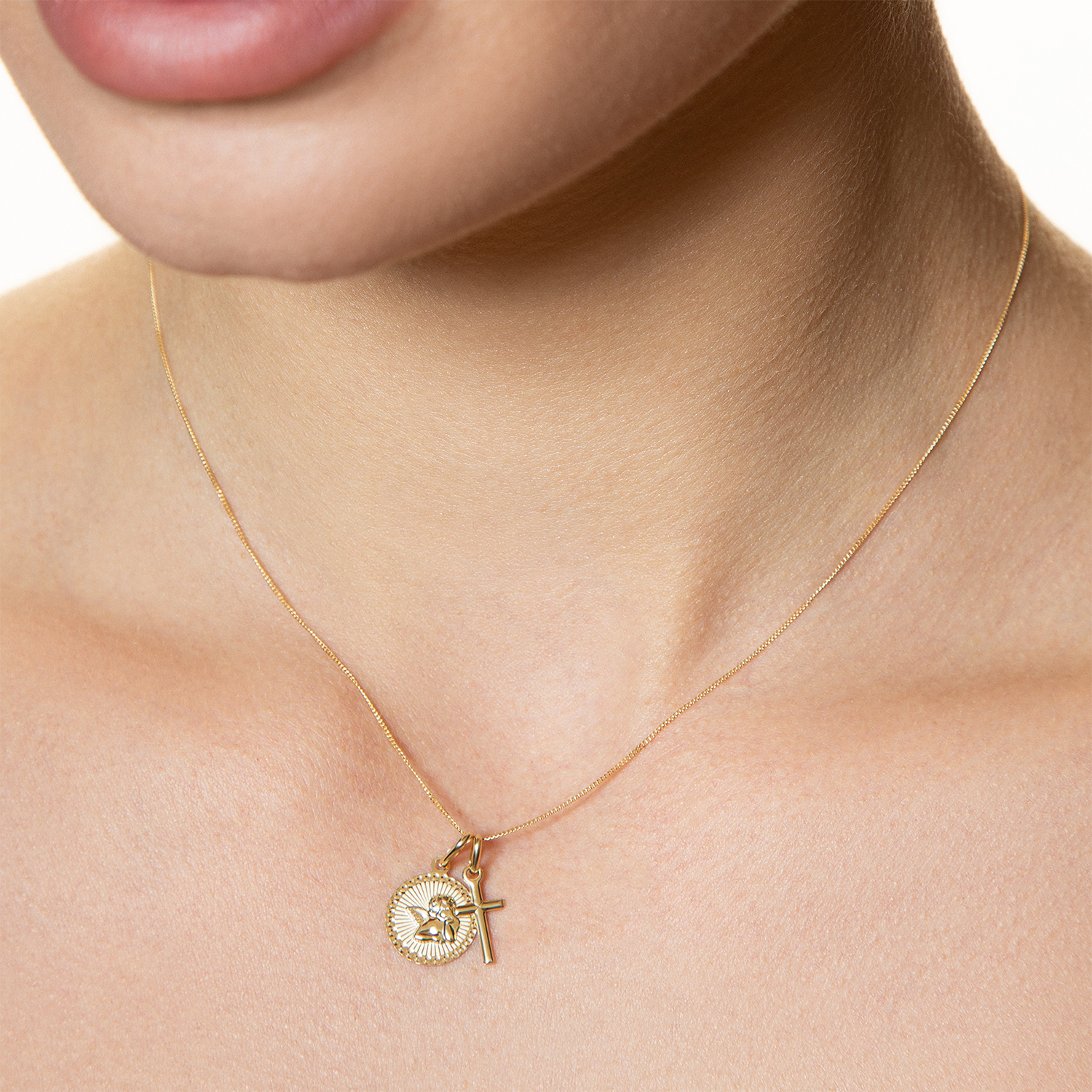 xenox-fine-schutzengel-anh-nger-585-gelbgold image 2