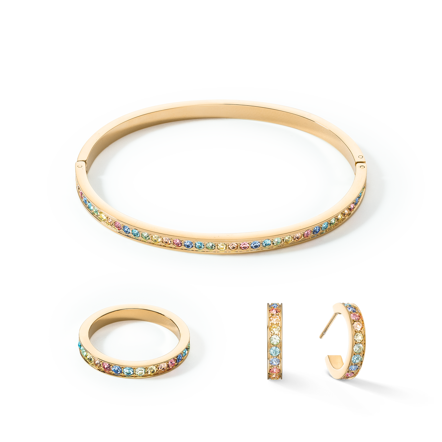 coeur-de-lion-armreif-iconic-slim-gold-multicolor-pastell-17-cm image 3