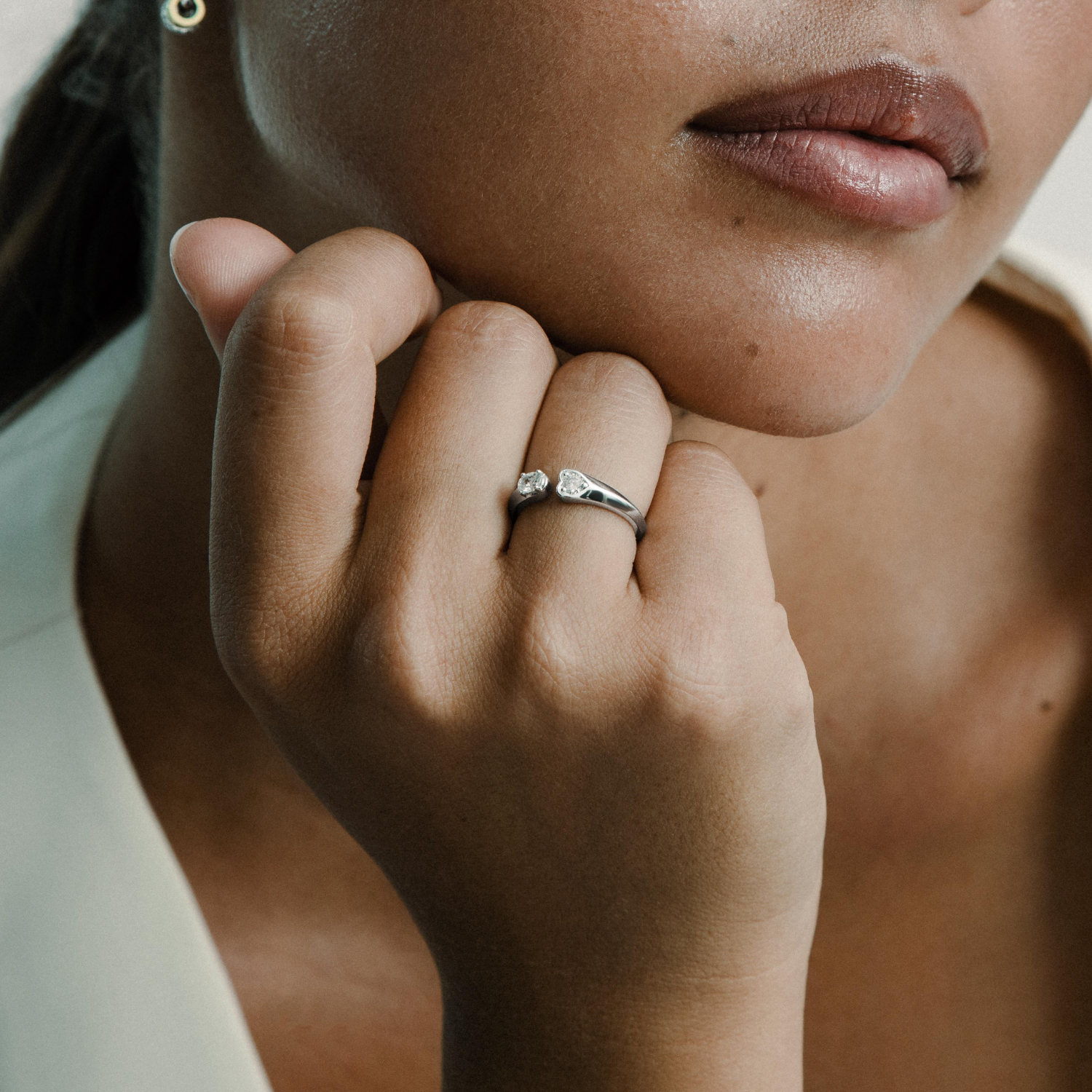 xenox-heart-drop-ring-925-sterlingsilber-rhodiniert-mit-zirkonia image 3