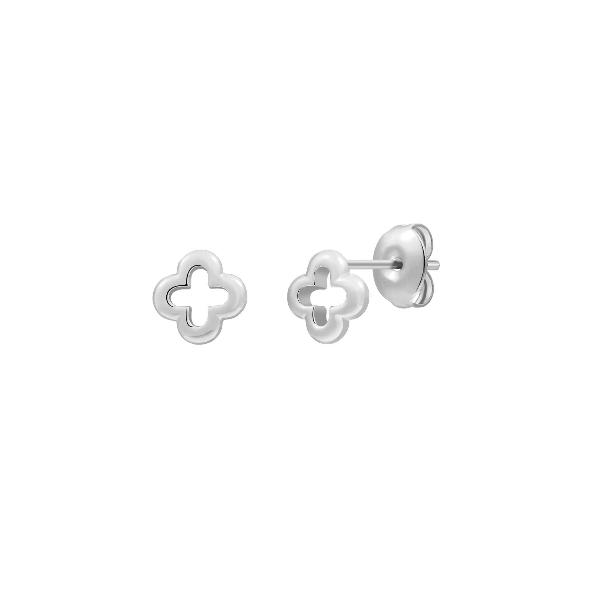 xenox-clover-ohrstecker-925-sterlingsilber-rhodiniert-kleeblatt image 1