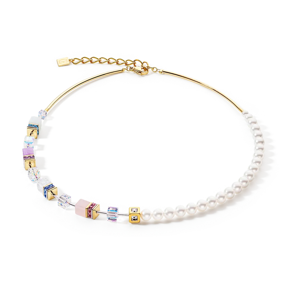 coeur-de-lion-geocube-precious-fusion-pearls-halskette-multicolor-pastell-gold image 1