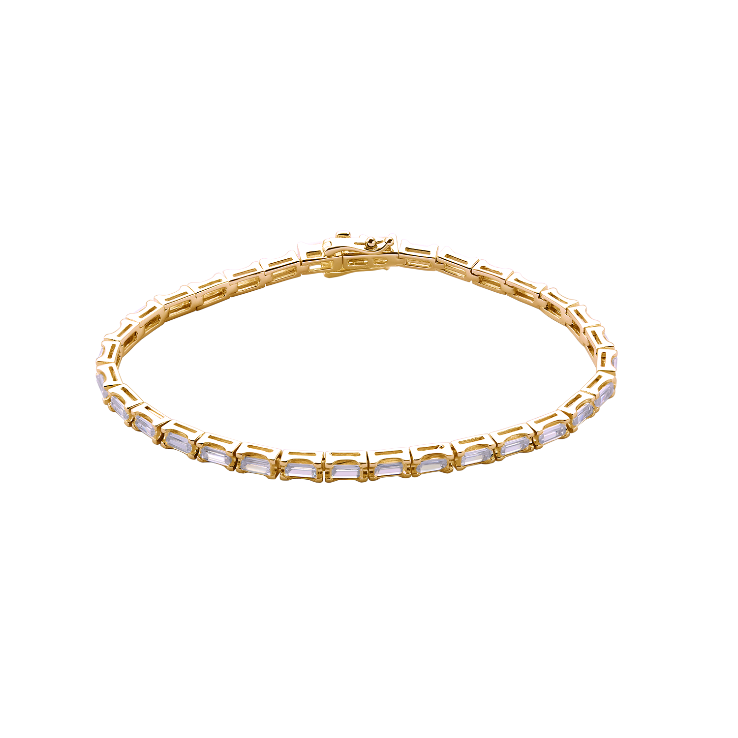 xenox-tennisarmband-925-sterlingsilber-rhodiniert-mit-zirkonia-baguette image 2