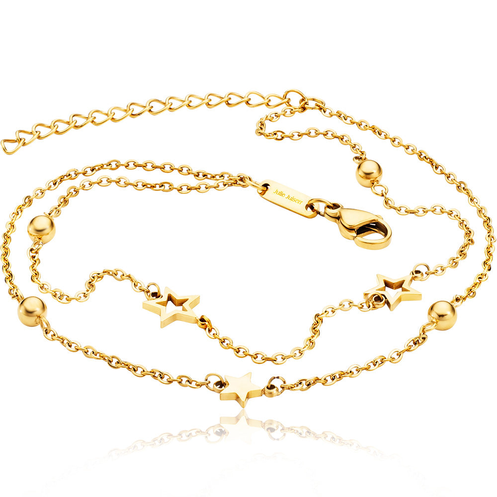 julie-julsen-anklet-steel-stars-fu-kette-edelstahl-vergoldet image 1