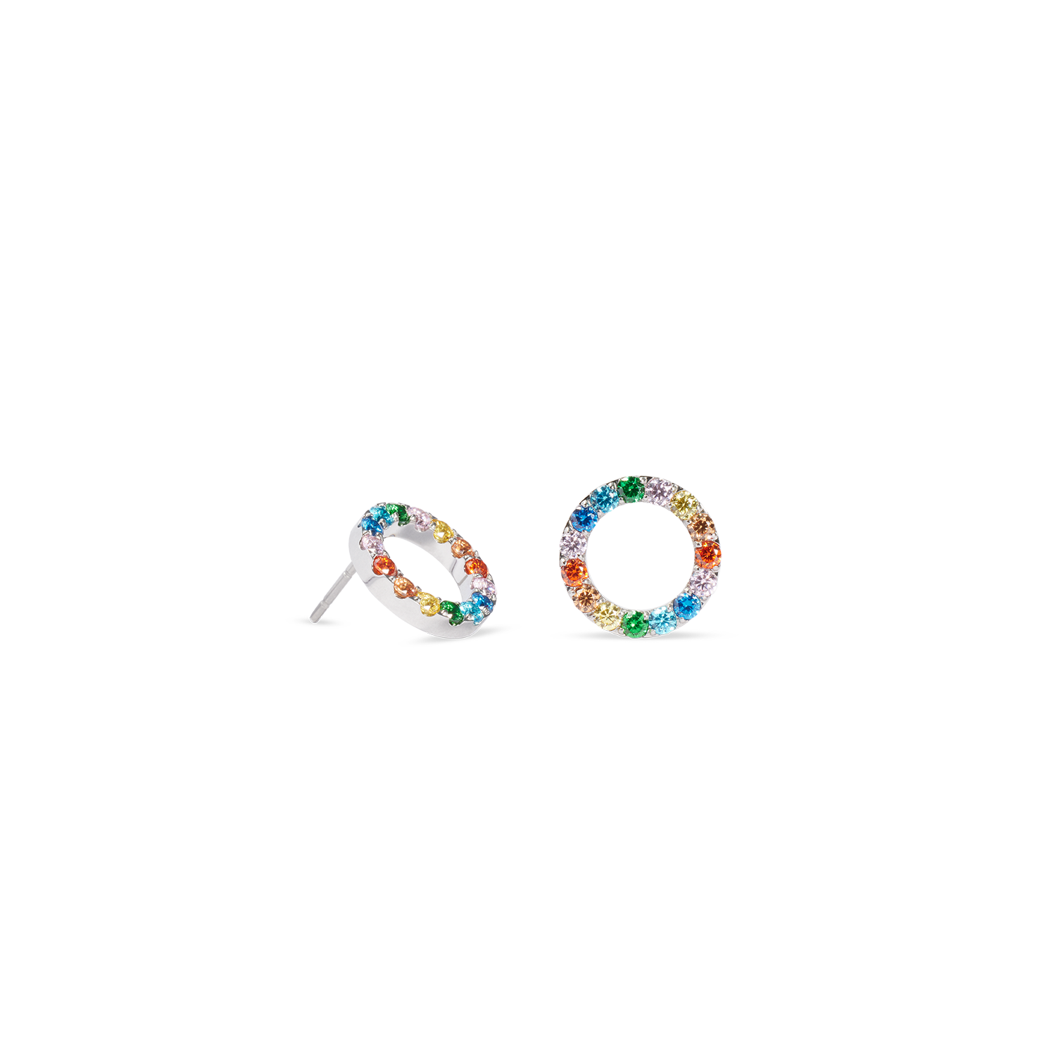 coeur-de-lion-ohrringe-sparkling-circle-silber-multicolor image 1